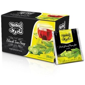 تصویر چای سیاه کیسه ای با طعم لیمو نادری بسته 25 عددی 