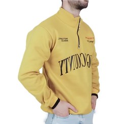 تصویر دورس مردانه زرد طرح نیم زیپ Men's yellow half-zip design