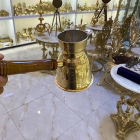 تصویر قهوه جوش قلم زنی بدون در 6 اینچ برنجی 