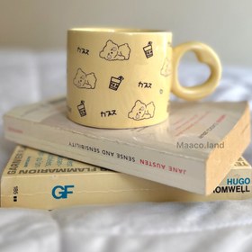 تصویر ماگ تدی دسته قلبی 