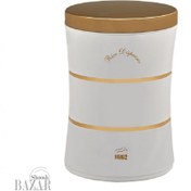 تصویر سطل برنج کمر باریک_دوخط سفید درب استیل طلایی بهازکالا 16403121 