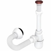 تصویر سیفون روشویی بازیرآب اتومات رزگلد کد 5-210 Rose Gold Basin Siphon with Automatic Pop-Up Drain