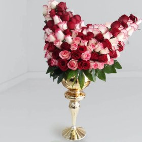 تصویر جام گل رز دورنگ 