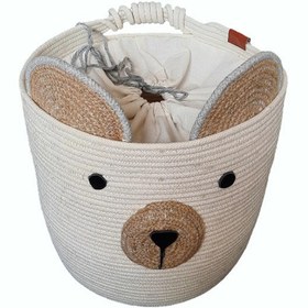 تصویر ست 3 تکه سبد اتاق قیطان دوزی شده کودک کد s112 