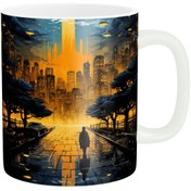 تصویر ماگ طرح منظره شهر زیبا کد 880 