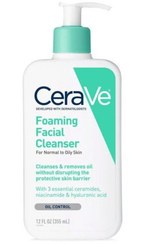 تصویر فوم شست و شوی صورت سراوی CeraVe مناسب برای پوست نرمال تا چرب CeraVe Foaming Facial Cleanser For Normal To Oily Skin