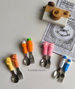 تصویر قاشق و چنگال حیوانات کودک - فضانورد 