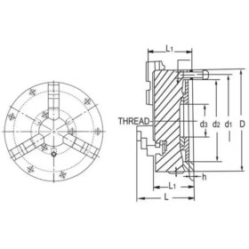 تصویر سه نظام تراشکاری سایز 160 میلیمتر ورتکس (VERTEX) مدل VSC-6A 