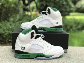 تصویر نایک ایرجردن ۵ سفید سبز Nike air jordan 5 white green 