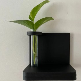 تصویر گلدان دیواری مینیمال تک برگ ژیوار کد ۱۰۰۴ Minimal single leaf wall vase code ZH-1004