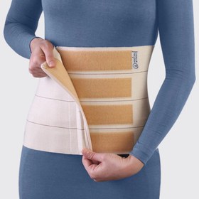 تصویر شکم بند ساده کرم (با قابلیت تنظیم) Adjustable Elastic Abdominal Binder