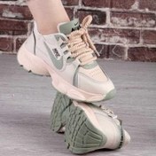 تصویر کتانی زنانه مدل نایک لژدار ارسال رایگان - مشکی کرم / 38 