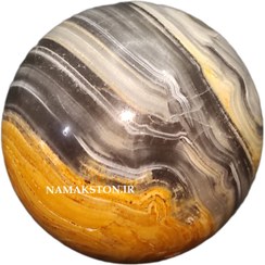 تصویر گوی مرمر قطر3 با پایه چوبی marble ball r3