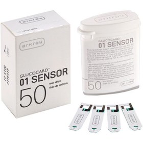 تصویر نوار تست قند خون 01 آرکری Arkray, Glucocard 01 Sensor Test Strips