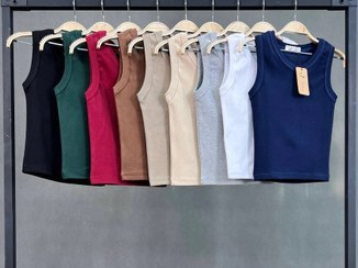 تصویر کراپ تاپ دخترانه نوار پهن بیسیک رنگی 