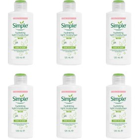 تصویر simple : بسته 6 عددی مرطوب کننده سبک Simple Kind To Skin Hydrating Light 6x125ml 