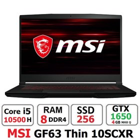 تصویر MSI GF63 i5 10300H 8 256SSD 4 1650 MAX-Q FHD ا لپ تاپ ام اس آی GF63 لپ تاپ ام اس آی GF63