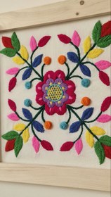 تصویر تابلوی گلدوزی طرح گل ساده 