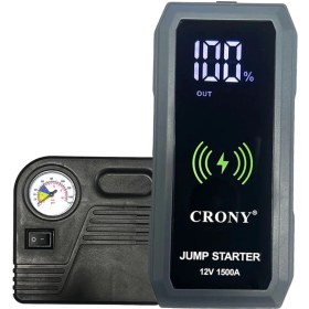 تصویر جامپ استارتر اس ۶۰۶ برند کرونی |CRONY S606 Jumper Starter & Air Compressor 