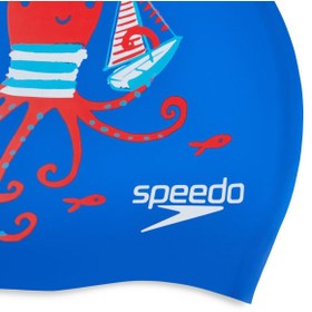 تصویر کلاه شنا چند رنگ دخترانه و پسرانه بچگانه استخوان های کودکان آبی قرمز اسپیدو SPEEDO 