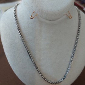 تصویر گردنبند سنگ لاجورد افغان اشکی با زنجیر استیل اصل طبیعی 