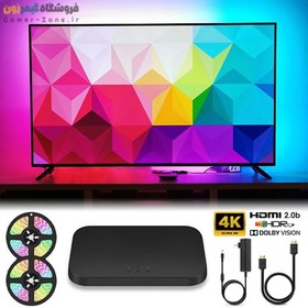 تصویر کیت همگام سازی نور پس زمینه تلویزیون مدل سینک باکس Smart HDMI 2.0b Sync Box TV Backlight Screen Color Sync Kit (WiFi) 