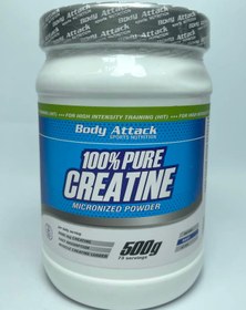 تصویر کراتین بادی اتک ۱۰۰ درصد خالص ۵۰۰ گرم 100% pure creatine Body Attack 500gr