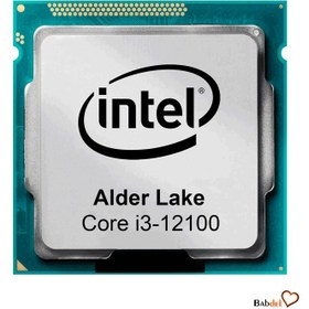 تصویر پردازنده کامپیوتر اینتل مدل Core i3-12100 Alder Lake Tray Intel Core i3-12100 Alder Lake Tray Computer Processor