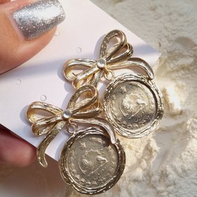 تصویر گوشواره سکه 2 ریالی پاپیونی 