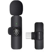 تصویر میکروفون بی‌سیم گرین لاین مدل GNSOLOWMICBK سه کاره لایتنینگ و تایپ سی و یو اس بی Green Lion Wireless Microphone GNSOLOWMICBK Lightning & type-C & USB Connector