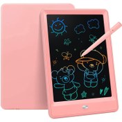 تصویر تخته رسم ال سی دی 10 اینچی با رنگ صورتی برند mixde 10 Inch LCD Writing Tablet Doodle Board Pink Drawing Pads