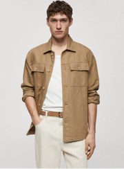 تصویر پیراهن جیب‌دار پنبه‌ای کوتون - مردانه مانگو - MANGO Man -- 814961830- اورجینال 