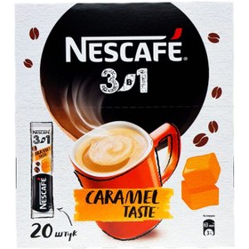 تصویر کافی میکس کاراملی 3 در 1 جعبه ای 20 ساشه ای نسکافه (nescafe) 250 گرمی 