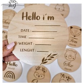 تصویر استند ماهگرد کودک طرح حیوانات جنگل در بسته 14 عددی 