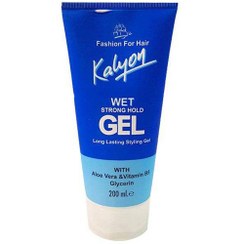 تصویر ژل مو تیوبی آبی مدل مرطوب حجم 200 میل کالیون Kalyon blue tube hair gel, wet model, volume 200 ml