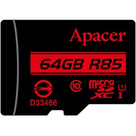 تصویر کارت حافظه میکرو اس دی اپیسر R85 64GB ا Apacer R85 64GB microSDXC/SDHC UHS-I U1 Class 10 Memory Card Apacer R85 64GB microSDXC/SDHC UHS-I U1 Class 10 Memory Card