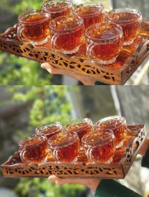 تصویر سینی چوبی تمام مشبک 