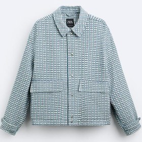 تصویر کت مردانه زارا CHECKED JACQUARD JACKET 