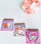 تصویر دفترچه یادداشت جیبی فانتزی حیوانات صورتی بنفش - طرح 