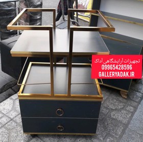 تصویر ترولی فلزی دو کشو بسیار با کیفیت و شیک ارسال به سراسر کشور Metal hairdressing trolley with two drawers