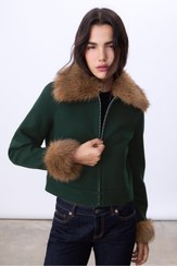 تصویر ژاکت با جزئیات کرک سونی - استرادیواریوس - Stradivarius - اورجینال- 985438169 