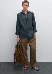 تصویر پیراهن اسلیم فیت کوتون 100 درصد | Massimo Dutti | 938078515 | اورجینال 