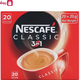 تصویر پودر مخلوط قهوه فوری 3 در 1 کلاسیک نسکافه 20 عددی جعبه ایی Instant coffee blend powder 3 in 1 classic Nescafe 20pieces