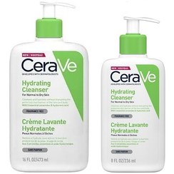 تصویر شوینده آبرسان مخصوص پوست نرمال و خشک مدل کرم به فوم سراوی 236 میل CeraVe Hydrating Cream-to-Foam Cleanser For Normal to Dry Skin 236ML