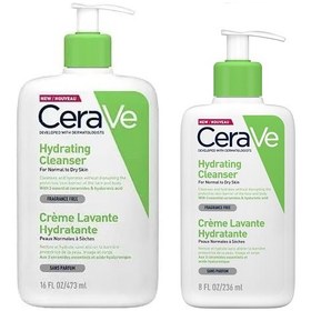 تصویر شوینده آبرسان مخصوص پوست نرمال و خشک مدل کرم به فوم سراوی 236 میل CeraVe Hydrating Cream-to-Foam Cleanser For Normal to Dry Skin 236ML