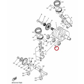 تصویر میل لنگ موتورسیکلت R25 MT25 2022 24 CRANKSHAFT سازگار بستر مادر آبی قیمت خصوصی B1X 11416 00 Yamaha 