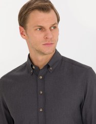 تصویر پیراهن آستین بلند مردانه جذب زغالی پیرکاردین 