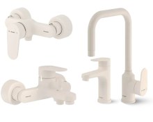 تصویر ست شیرآلات شودر مدل آلپ رنگ شیری 