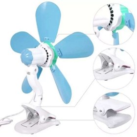 تصویر پنکه رومیزی مدل گیره ای پنج پره Five-blade clip table fan