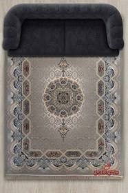 تصویر فرش ماشینی برین کاشان طرح هالیدی نقره ای 